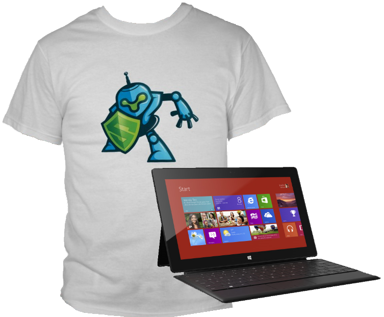 Wear the LeanSentry robot shirt, and win a Microsoft Surface!